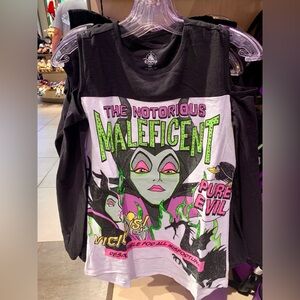 Disney Maleficent Cold-Shoulder Long Sleeve Top